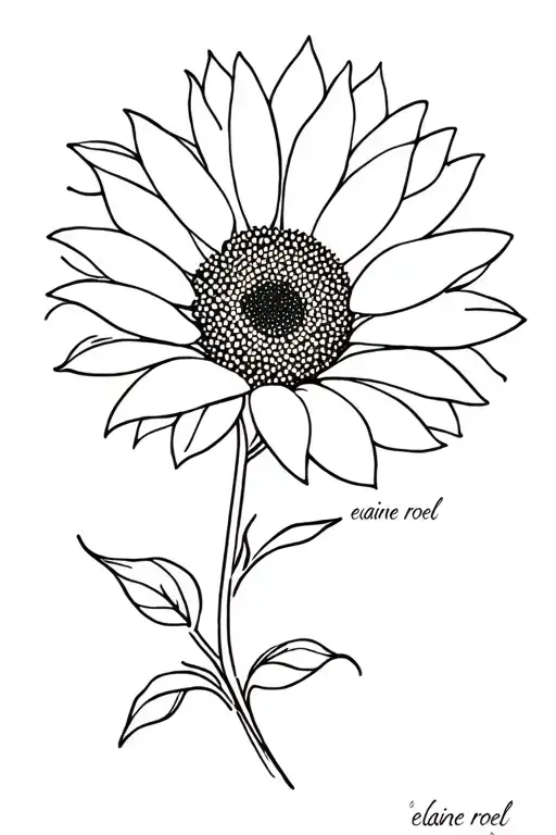 "elaine roel" sunflower blooming tattoo design idea