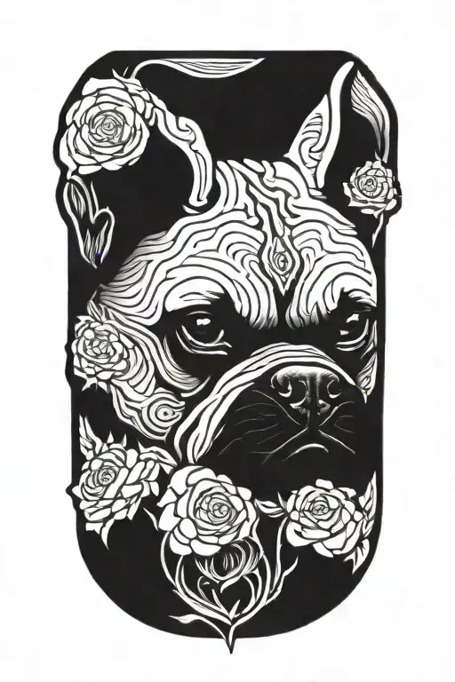 fu dog boxer dog tattoo design idea