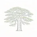Baobab tree vector drawing tattoo design idea