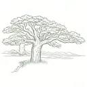 Baobab tree vector drawing tattoo design idea