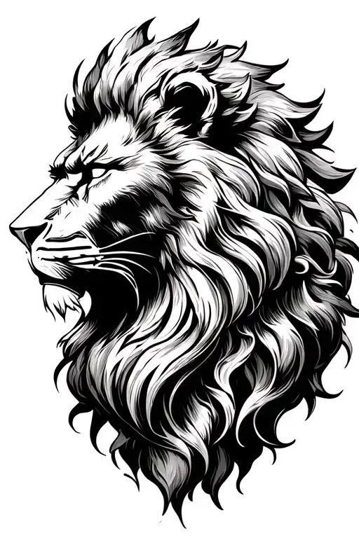 lion and ares god of war tattoo design idea