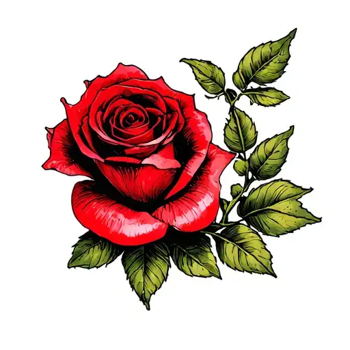 roman numerals 22 march 2005 written , Rose and a kiss tattoo design idea