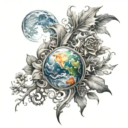 earth wind water fire  tattoo design idea