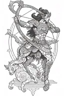 mayan 3d centaur archer coming tattoo design idea