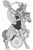 mayan 3d centaur archer coming tattoo design idea