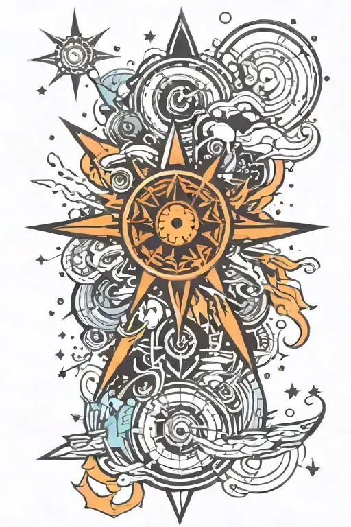 supernova blown tattoo design idea