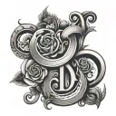 initials D S M K tattoo design idea