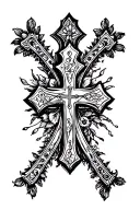 Cross of Lorraine with balance of the tattoo design idea