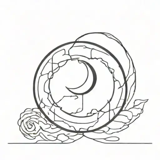 bloody moon, cyber sigilism tattoo tattoo design idea