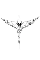 Icarus falling and memento mori tattoo design idea
