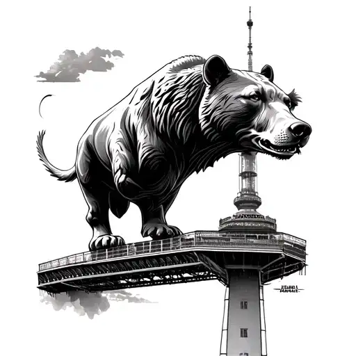 Berlin Bär Berliner television tower tattoo design idea