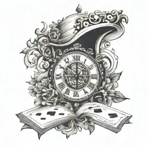 cards, clock, punjab, family tattoo design idea