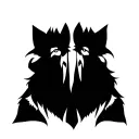 three wolves facing front view tattoo design idea