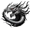 samurai and dragons tattoo design idea