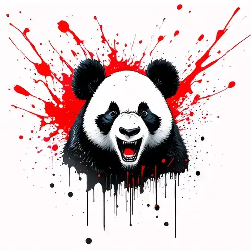 angry panda tattoo design idea