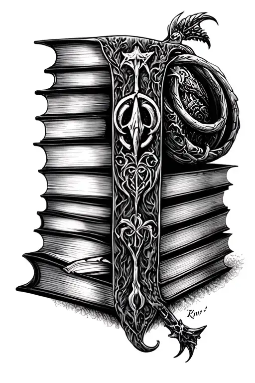 books, Stephen King Mr Mercedes emblem, Harry Potter, Lords of the ring tattoo design idea