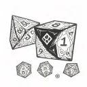 2 10-sided crystal role-playing dice tattoo design idea
