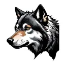 wolf silhouette tattoo design idea