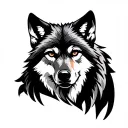 wolf silhouette tattoo design idea