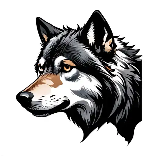 wolf silhouette tattoo design idea