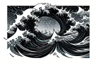 Ocean Wave raging tattoo design idea