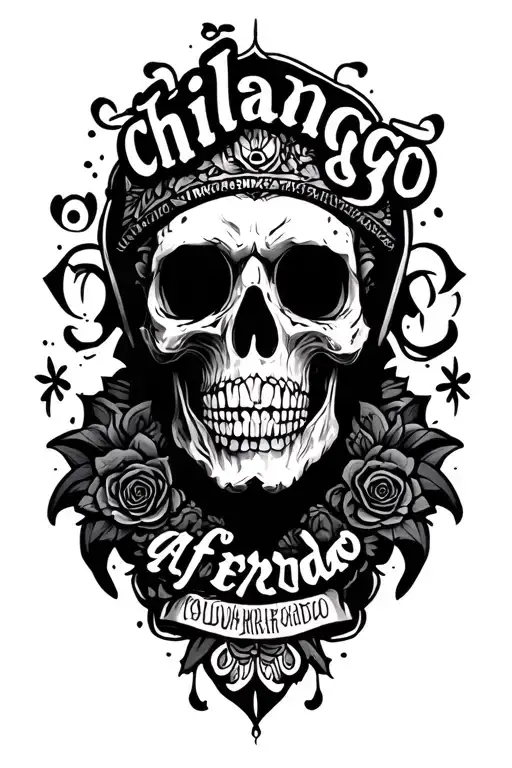 Look the main concept is the wording chilango aferrado with the font of the 1st picture. on top of the wording or even b tattoo design idea