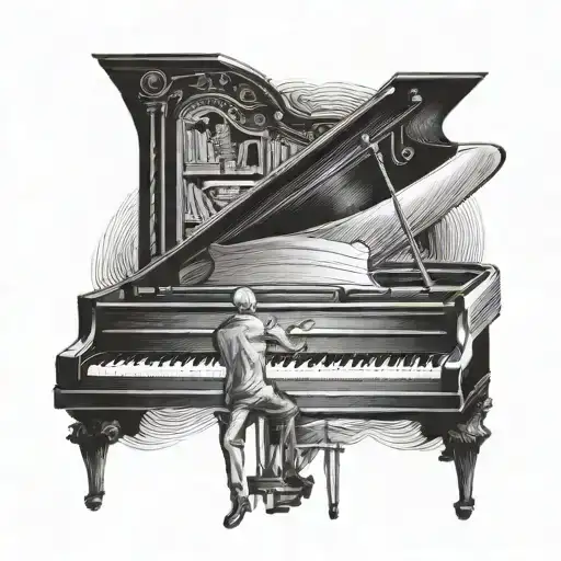 piano man by billy joel tattoo design idea