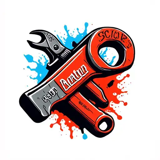 pipe wrench  tattoo design idea