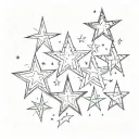 stars overlapping in a row tattoo design idea