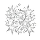 stars overlapping in a row tattoo design idea