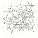 stars overlapping in a row tattoo design idea