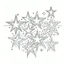 stars overlapping in a row tattoo design idea