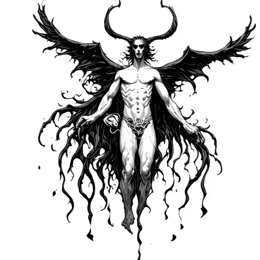 lucifer falling tattoo design idea