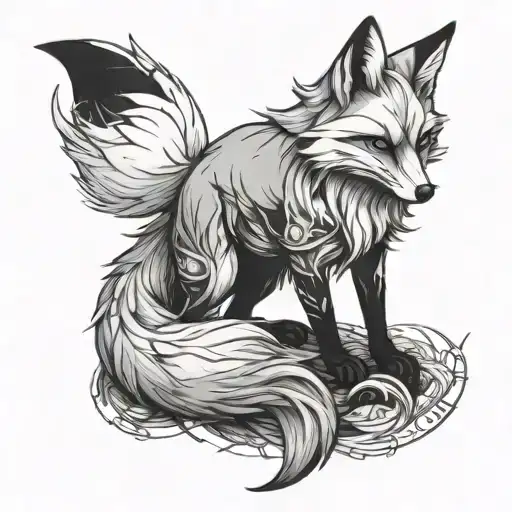 anime fox tattoo design idea