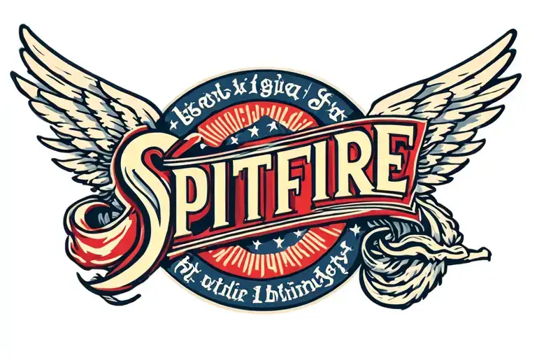 spitfire logo intertwined tattoo design idea
