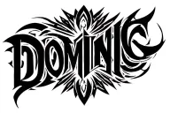 "DOMINIC" Scroll tattoo design idea