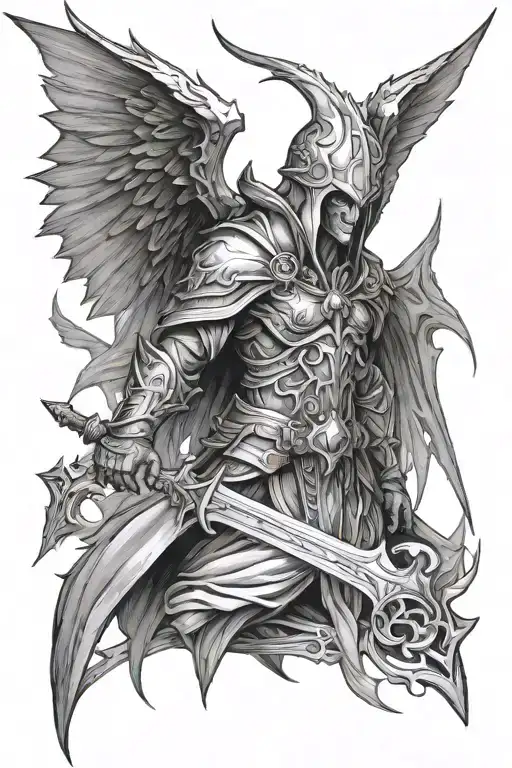 Diablo archangel tyrial tattoo design idea