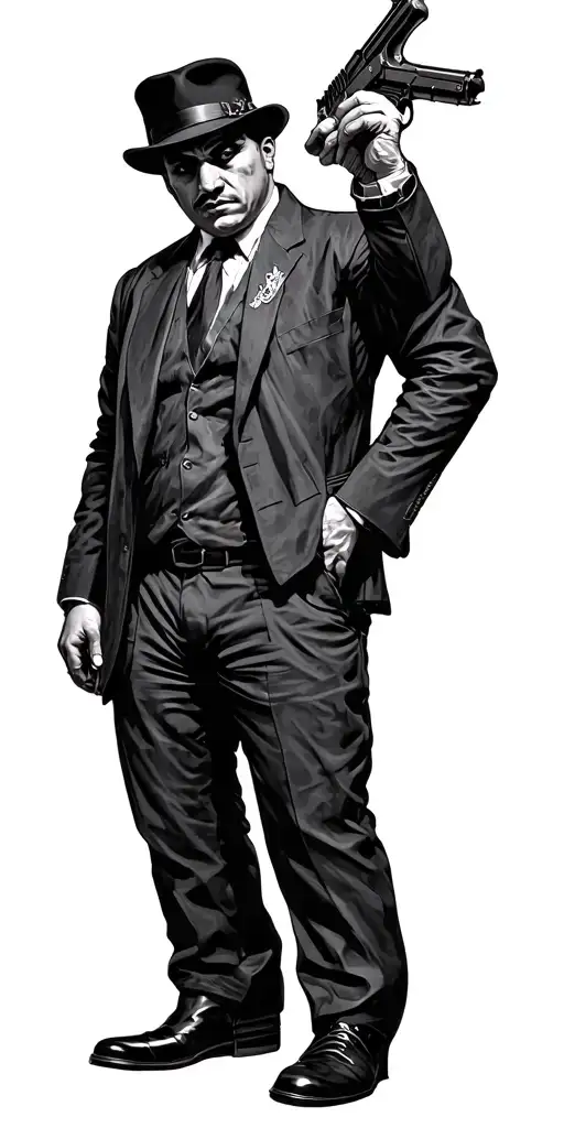 Mafia, Hustle, Guns tattoo design idea