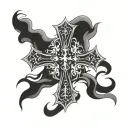 gothic cross tattoo design idea