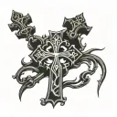 gothic cross tattoo design idea
