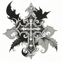 gothic cross tattoo design idea