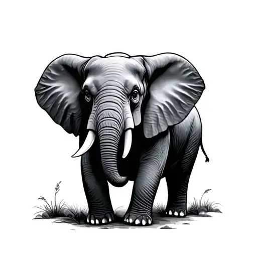 elephant with 4 eyes tattoo design idea