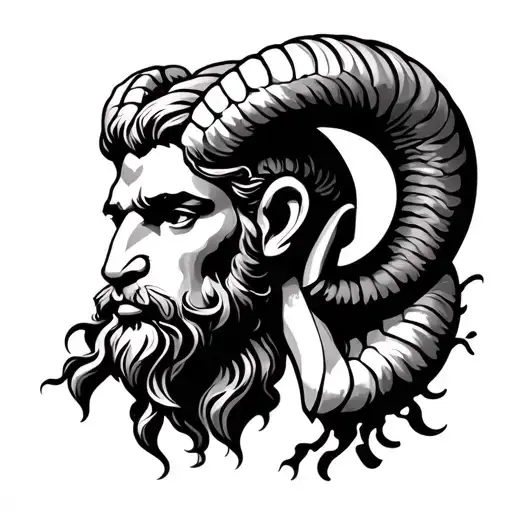 aries zodiac sign male Greek tattoo design idea