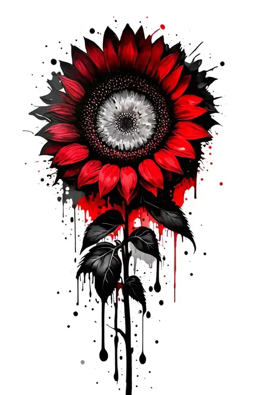 Rest In Peace rip sunflowers cotton ribbon tattoo design idea