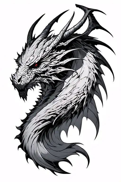 bahamut final fantasy tattoo design idea