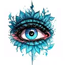impailed eye tattoo design idea