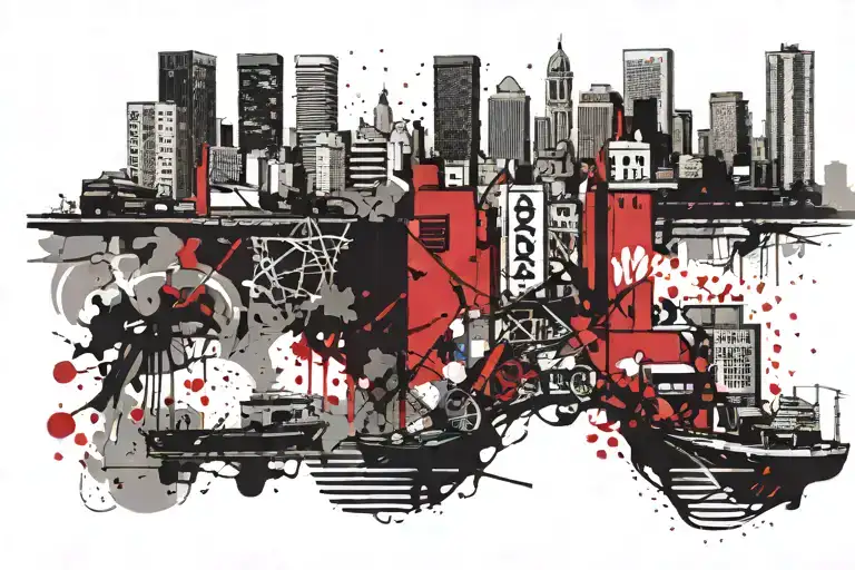 Porto Alegre skyline tattoo design idea