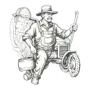farmer tattoo design idea
