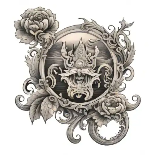 Hungary the Danube bend Nagymaros tattoo design idea