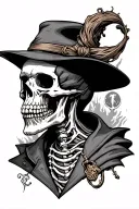 evil skeleton Ferryman tattoo design idea
